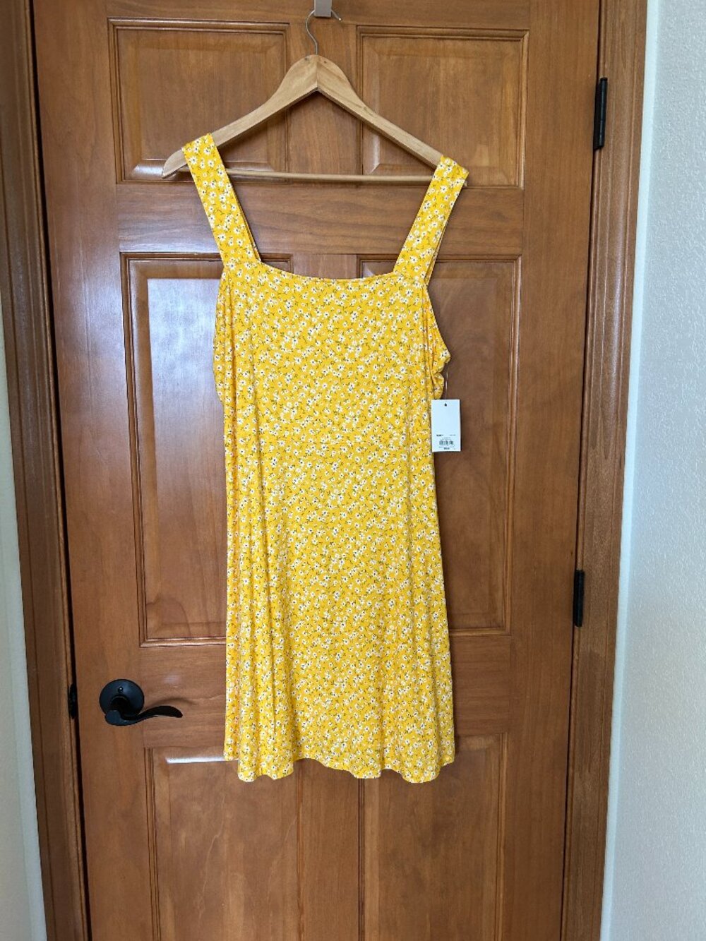 SO - Square Fit and Flare Dress - Yellow Floral - XXL